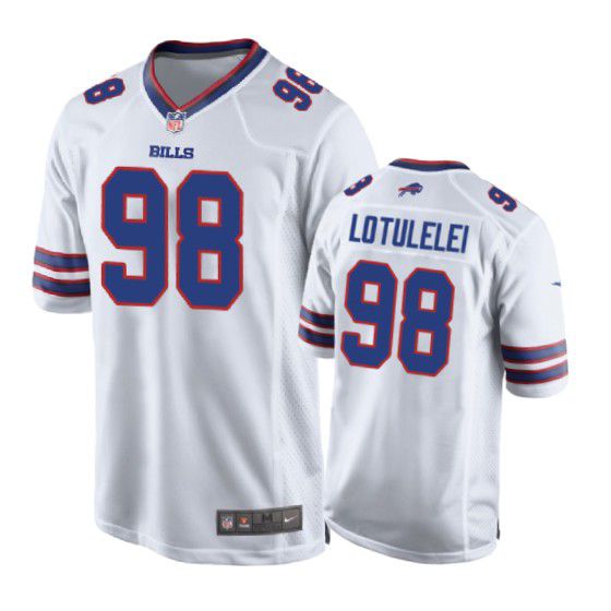 Men Buffalo Bills #98 Star Lotulelei Nike White Game NFL Jersey